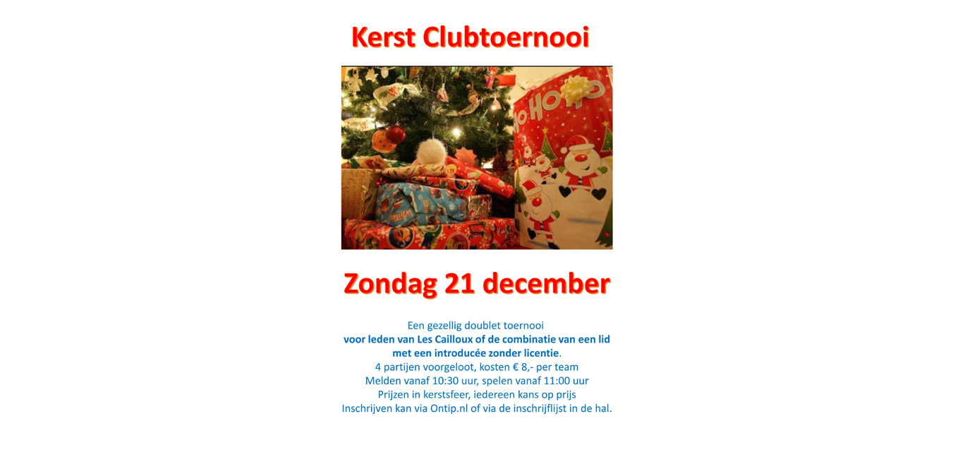 26-11-2025: INSCHRIJVEN VOOR KERSTTOERNOOI